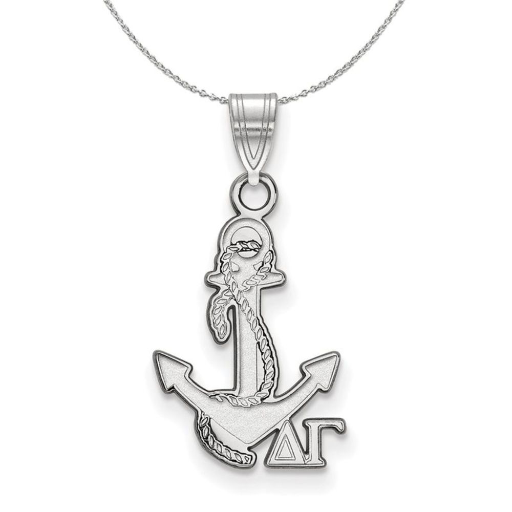 Sterling Silver Delta Gamma Small Pendant Necklace - 18 Inch
